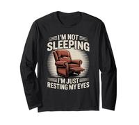 No Estoy durmiendo Estoy descansando mis Ojos Papá Broma Hombres Divertidos Manga Larga