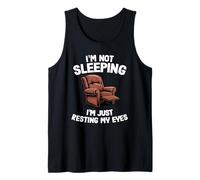 No Estoy durmiendo Estoy descansando mis Ojos Papá Padre Hombres Divertidos Camiseta sin Mangas
