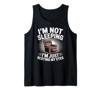 No Estoy durmiendo Estoy descansando mis Ojos Papá Padre Hombres Divertidos Camiseta sin Mangas