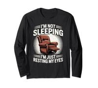 No Estoy durmiendo Estoy descansando mis Ojos Papá Padre Hombres Divertidos Manga Larga