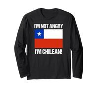 No Estoy Enojado Chileno Chile Bandera Chileno-Americana Manga Larga