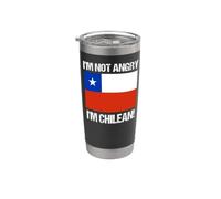 No estoy enojado Chileno Chile Bandera Chileno-Americana Vaso térmico de acero inoxidable de doble pared