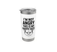No estoy enojado, esta es mi cara feliz divertida Vaso térmico de acero inoxidable de doble pared