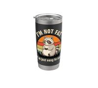 No Estoy Gordo Solo Soy Visible Mapache Retro Vaso térmico de acero inoxidable de doble pared