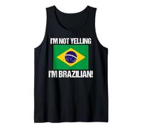 No Estoy Gritando Bandera brasileña país Brasil Cita Camiseta sin Mangas