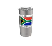 No estoy gritando bandera de país sudafricano África Vaso térmico de acero inoxidable de doble pared
