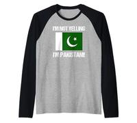 No Estoy Gritando Bandera paquistaní Pakistán Camiseta Manga Raglan