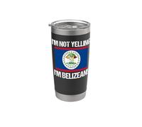 No estoy gritando cultura beliceña bandera país Belice Vaso térmico de acero inoxidable de doble pared