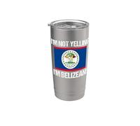 No estoy gritando cultura beliceña bandera país Belice Vaso térmico de acero inoxidable de doble pared