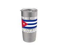 No estoy gritando cultura cubana Países Bandera Cuba Vaso térmico de acero inoxidable de doble pared
