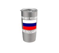 No estoy gritando cultura rusa Países Bandera Rusia Vaso térmico de acero inoxidable de doble pared