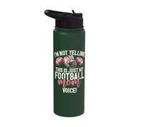 No estoy gritando, esta es solo mi voz de mamá de fútbol! Stainless Steel Insulated Water Bottle