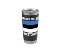 No estoy gritando Estonia Bandera Estonia Cultura Vaso térmico de acero inoxidable de doble pared