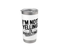 No estoy gritando, estoy proyectando humor Vaso térmico de acero inoxidable de doble pared