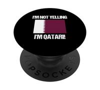 No Estoy Gritando la Bandera del país de Qatar PopSockets PopGrip Adhesivo
