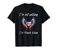 No Estoy Gritando Soy Bandera de Puerto Rico Corazón alas de ángel Camiseta