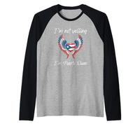 No Estoy Gritando Soy Bandera de Puerto Rico Corazón alas de ángel Camiseta Manga Raglan