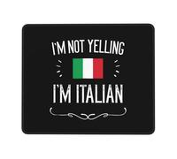 No Estoy Gritando Soy Italiano Mouse Pad Bordes Cosidos Mousepad Lavable Alfombrilla De Escritorio para Hogar Pc Ordenador 25X30Cm
