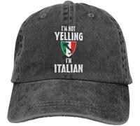 No Estoy Gritando Soy Italiano Mujeres Hombres Gorras Vaquera Vintage Gorra-Deportiva Casuales Protección Solar Gorras para Hip Hop Caza Golf