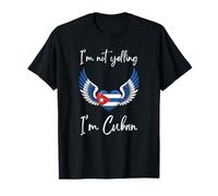 No Estoy Gritando Soy un corazón Cubano con alas de ángel Bandera Cubana Camiseta