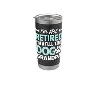 No estoy jubilado, soy un abuelo perro a tiempo completo Vaso térmico de acero inoxidable de doble pared