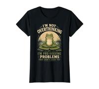 No Estoy Pensando Demasiado Estoy preresolviendo el Problema Rana Divertida Camiseta gráfica económica, Mujer, Negro, L