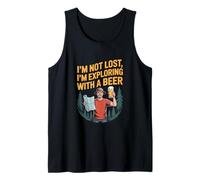 No estoy perdido, estoy explorando con un camping de cerveza Camiseta sin Mangas