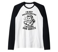 No Estoy posponiendo Las Cosas Haciendo misiones secundarias Humor Divertido Camiseta Manga Raglan