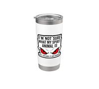 No estoy seguro de cuál es mi animal espiritual, pero tiene rabia divertido Vaso térmico de acero inoxidable de doble pared