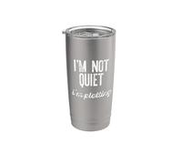 NO ESTOY TRANQUILO Estoy tramando introvertido Meme de planificación sarcástica Vaso térmico de acero inoxidable de doble pared
