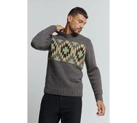 No Excess Pullover Crewneck Jacquard Pattern With Silk Dark Grey Talla: XXL | Jerséis Outlet | Hombre | Gris