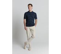 No Excess Pullover Short Sleeve Full Button Polo Relief Knit Deep Blue Talla: M | Jerséis Outlet | Hombre | Azul