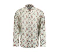 No Excess Shirt Allover Printed With Linen Cream Talla: XXXL | Camisas Casuales Outlet | Hombre | Blanco