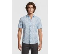 No Excess Shirt Short Sleeve Allover Printed With Linen Blue Talla: L | Camisas de Trabajo Outlet | Hombre | Azul