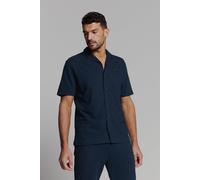 No Excess Shirt Short Sleeve Jersey Revers Collar Solid Terry Deep Blu Talla: M | Camisas Casuales Outlet | Hombre