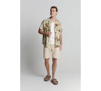 No Excess Shirt Short Sleeve Revers Collar Allover Printed With Linen Talla: S | Camisas Casuales Outlet | Hombre | Blanco