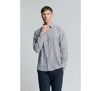 No Excess Shirt Verical Big Stripes With Linen Indigo Blue Talla: XXL | Camisas Casuales Outlet | Hombre | Blanco