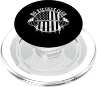 No Excuses Club Gym Motivation Bandera de Estados Unidos PopSockets PopGrip para MagSafe