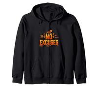 No Excuses Discipline Fitness Motivación Gráfico Sudadera con Capucha