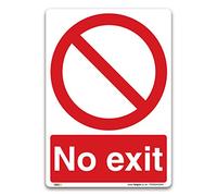 No exit Sign - Adhesivo de vinilo autoadhesivo A5 - Prohibición de información de acceso de seguridad