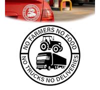 No Farmers No Food No Trucks No Deliveries Vinyl Sticker, 140mm Car Decal Weatherproof Bumper Sticker Vinyl Decals for Car, Truck, Toolbox & Wall, Windows, Easy to Apply(Negro)