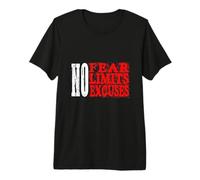 No Fear No Limits No Excuses Motivación Cita Ganadora Camiseta Premium