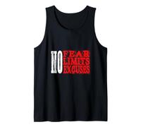 No Fear No Limits No Excuses Motivación Cita Ganadora Camiseta sin Mangas