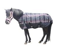 No Fill - Alfombra ligera para poni de 600 denier impermeable (3 pies, cuadros rojos)