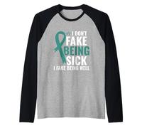 No Finjo Estar Enfermo - Conciencia Sobre Pots. Camiseta Manga Raglan