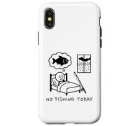 No Fishing Today Divertido Pescador Angling Joke Stick Figura Carcasa para iPhone X/XS
