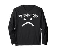 No Fishing Today Funny Sad Face Anglers Fishermen Minimalist Manga Larga