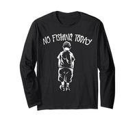 No Fishing Today Funny Sad Face Anglers Fishermen Minimalist Manga Larga