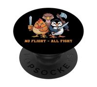 No Flight - All Fight Fun Bird Psychology Joke PopSockets PopGrip Adhesivo