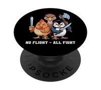 No Flight - All Fight Fun Bird Psychology Joke PopSockets PopGrip Adhesivo